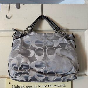 Coach Signature Brooke silver/gray hobo bag